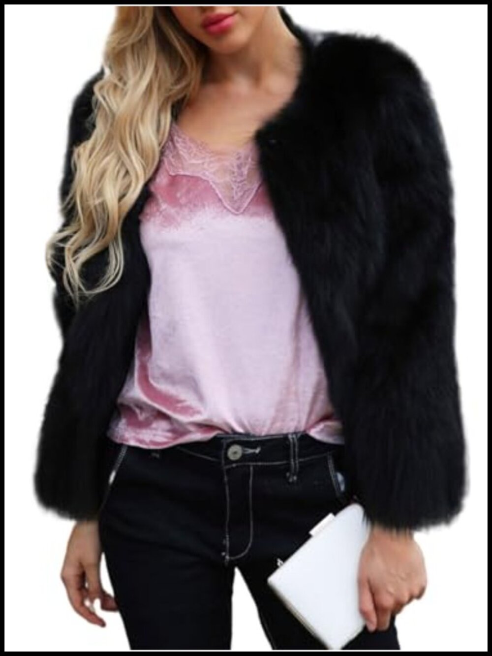 Faux Fur Cropped Jacket Short Shaggy Coat Women